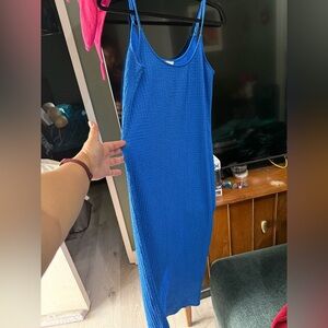 H&M Textured Royal Blue dress